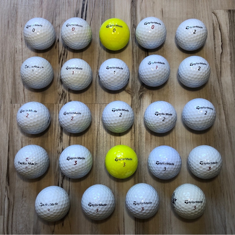 24 TaylorMade Golf Balls Distance+ XD LDP Soft Select InerGel Mixed Used Lot